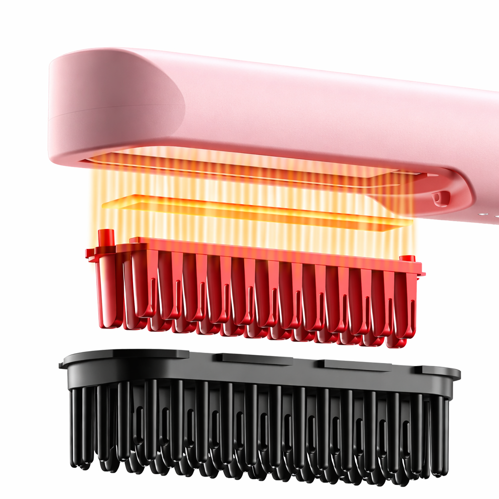 Cordless Ionic Hair Straightening Comb Portable Wireless Straightener Brush for Smooth Frizz Free Hair