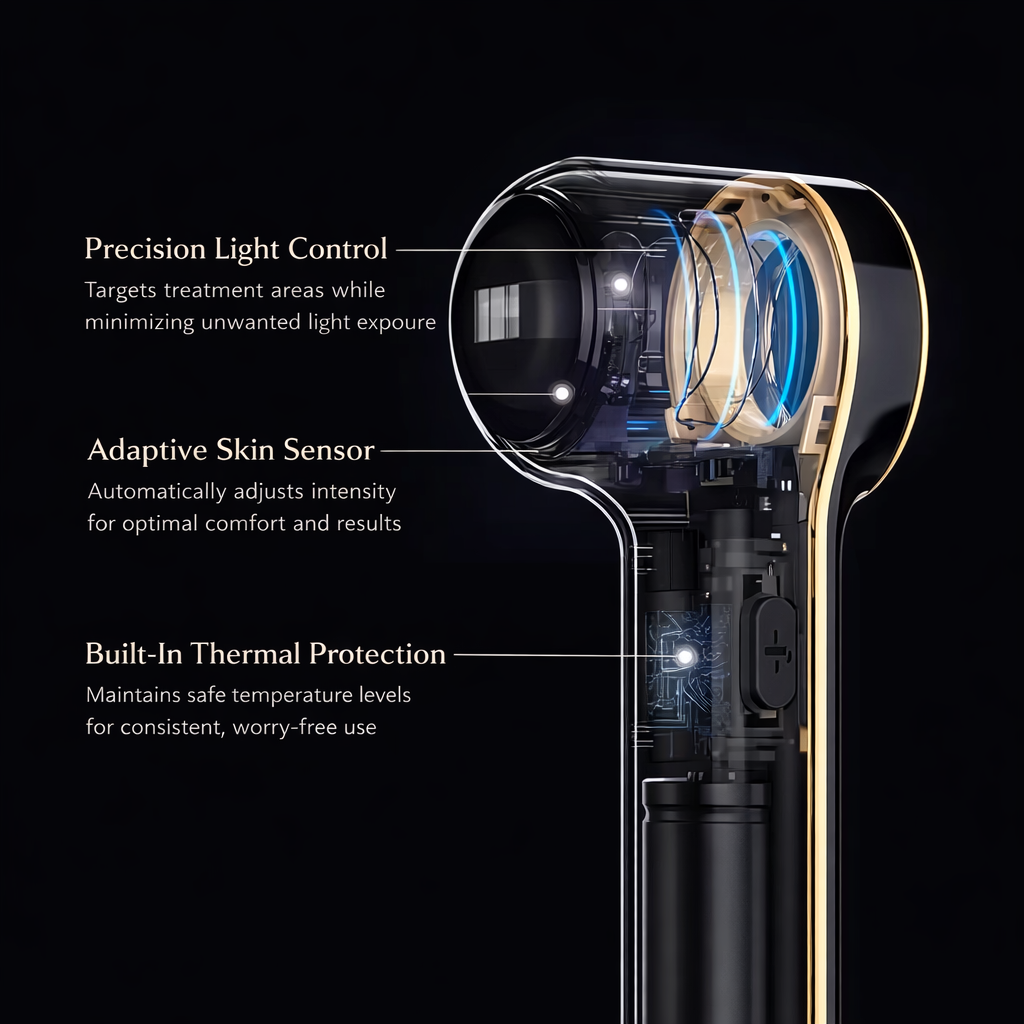 Black DPL Photofacial Device for Skin Rejuvenation and Brightening at Home