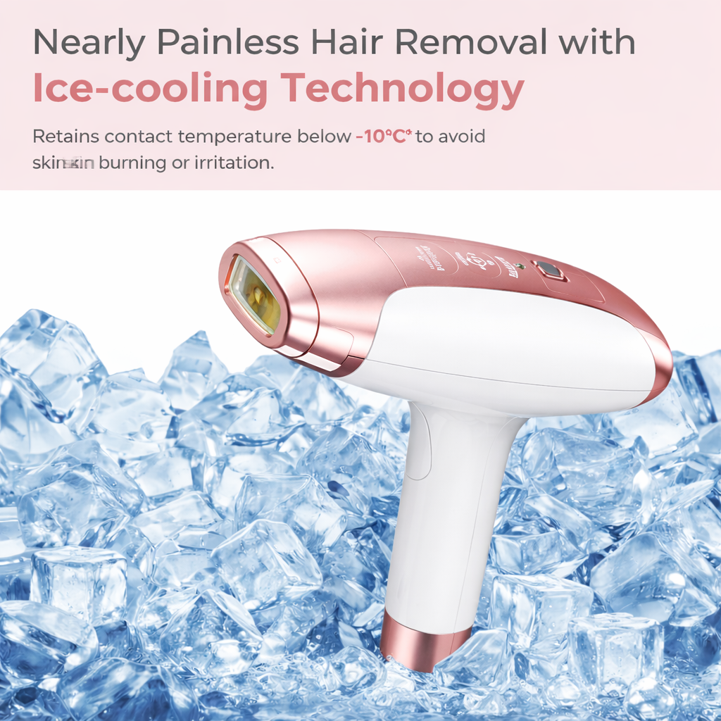 IPL Laser Hair Removal Device – Permanent Hair Reduction Facial & Body Epilator with Cooling Technology