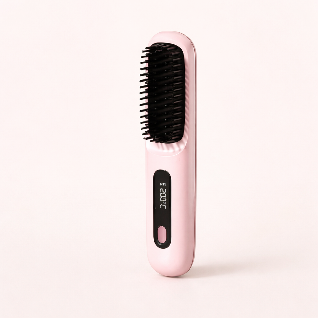 Cordless Ionic Hair Straightening Comb Portable Wireless Straightener Brush for Smooth Frizz Free Hair