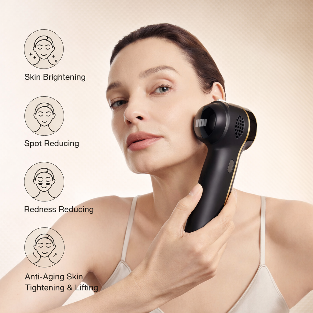 Black DPL Photofacial Device for Skin Rejuvenation and Brightening at Home