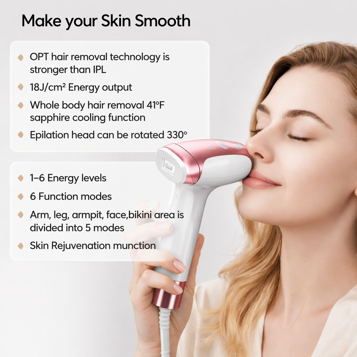 IPL Laser Hair Removal Device – Permanent Hair Reduction Facial & Body Epilator with Cooling Technology