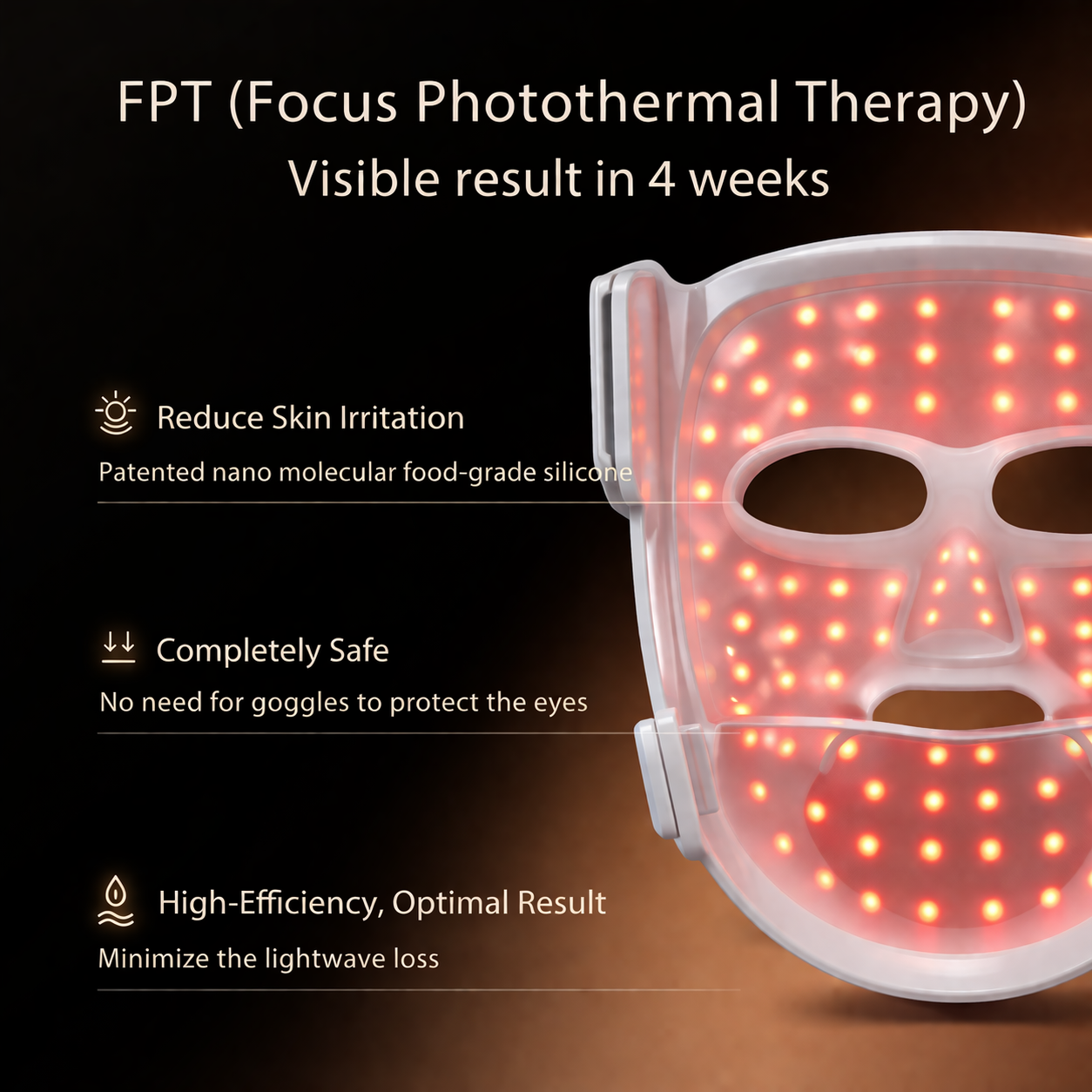 LED Face & Neck Red Light Therapy Mask – Anti-Aging Skin Tightening & Lifting Device